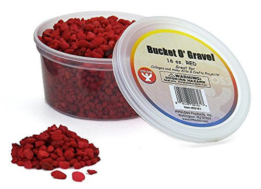 Hygloss Bucket of Aquarium & Craft Gravel, 1 Lb, Red Animals & Pet Supplies > Pet Supplies > Fish Supplies > Aquarium Gravel & Substrates Hygloss Products   