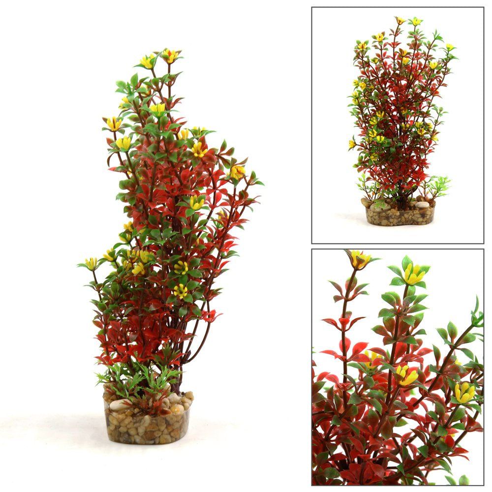 Red Plastic Plant Terrarium Decorative Habitat for Reptiles and Amphibians Animals & Pet Supplies > Pet Supplies > Small Animal Supplies > Small Animal Habitat Accessories Unique Bargains   