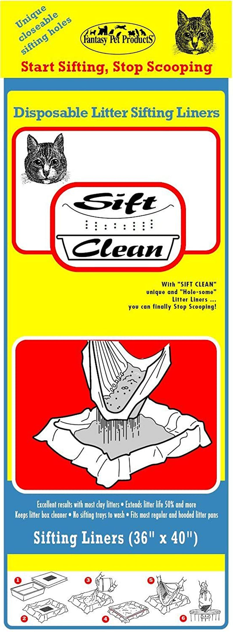 Sift Clean Cat Pan Disposable Sifting Litter Box Liners Animals & Pet Supplies > Pet Supplies > Cat Supplies > Cat Litter Box Liners Sift Clean   