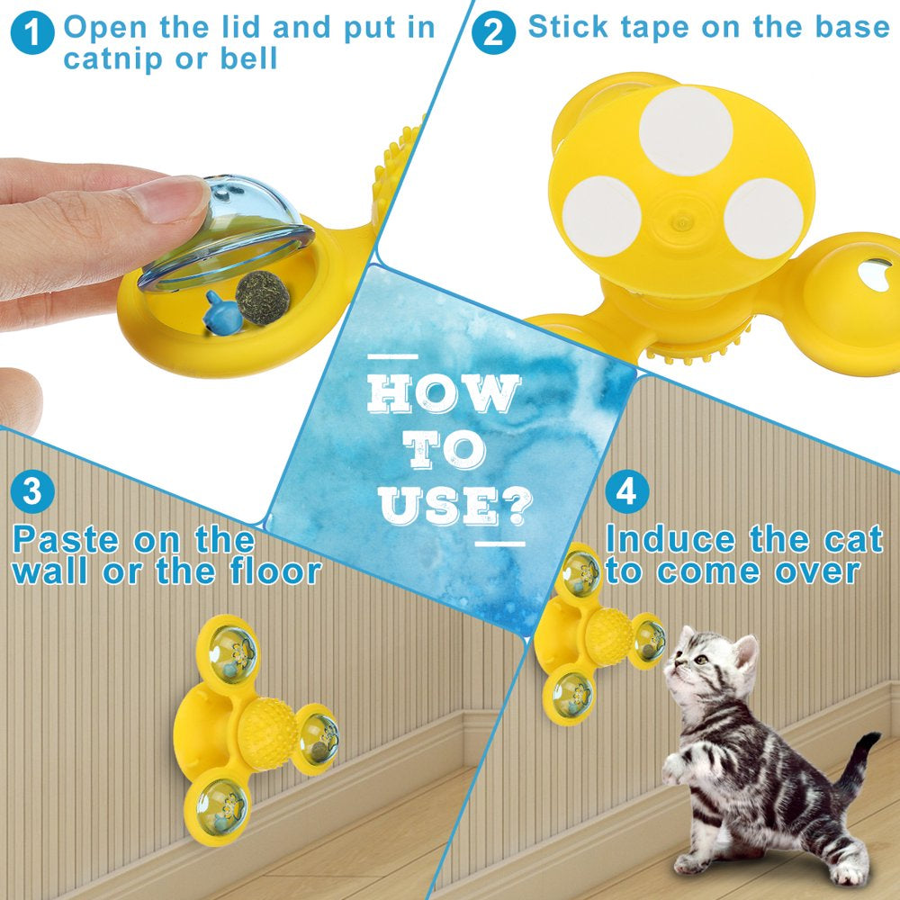 Focuspet Cat Toy with Catnip Ball and Small Bell, Turntable Rotating Interactive Cat Spinning Toys with Suction Cup Animals & Pet Supplies > Pet Supplies > Cat Supplies > Cat Toys Focuspet   