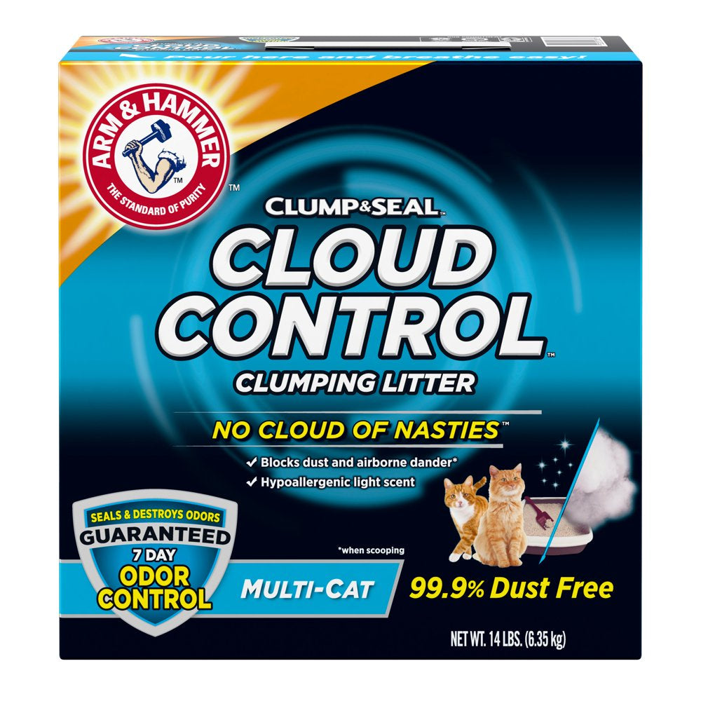 Arm & Hammer Cloud Control Multi-Cat Clumping Cat Litter with Hypoallergenic Light Scent, 14Lb Animals & Pet Supplies > Pet Supplies > Cat Supplies > Cat Litter Church & Dwight Co., Inc.   