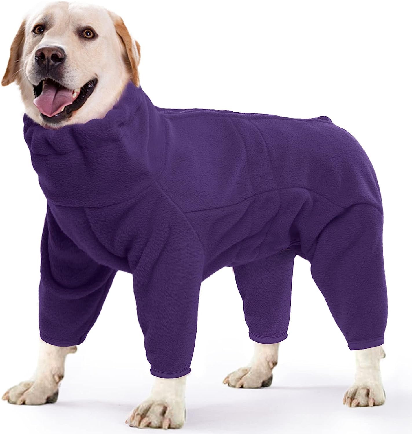 ROZKITCH Dog Winter Coat Soft Fleece Pullover Pajamas, Pet Windproof Warm Cold Weather Jacket Vest Cozy Onesie Jumpsuit Apparel Outfit Clothes for Small, Medium, Large Dogs Walking Hiking Travel Sleep Animals & Pet Supplies > Pet Supplies > Dog Supplies > Dog Apparel ROZKITCH Purple X-Large 