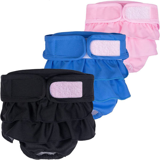 Washable Female Dog Diapers, Premium Doggie Diapers and Puppies Dogs Heat P Animals & Pet Supplies > Pet Supplies > Dog Supplies > Dog Diaper Pads & Liners Home Décor   