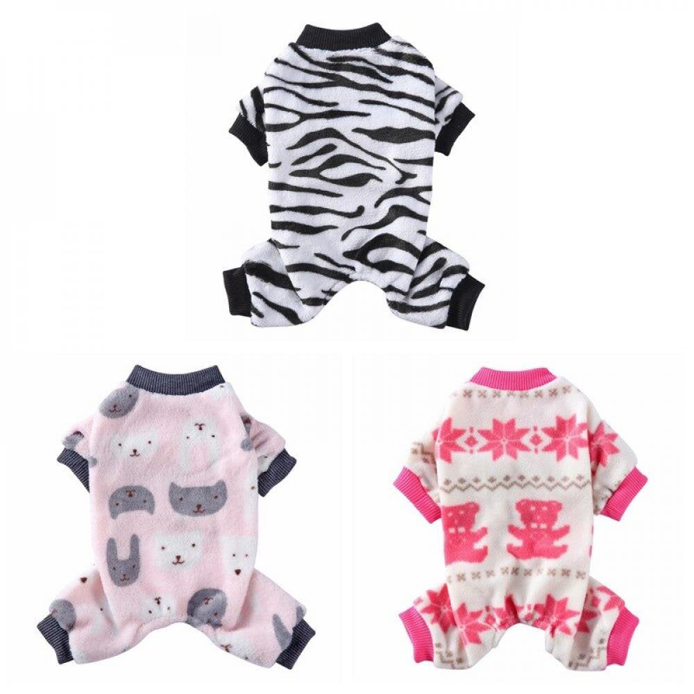 Sweetcandy Pet Pajamas for Dogs Winter Dog Clothes Lovely Snowflake Soft Fleece Pajamas for Small Medium Dogs Puppy Warm Dog Clothing 4-Legged Coat Apparel Costume Animals & Pet Supplies > Pet Supplies > Dog Supplies > Dog Apparel SweetCandy   