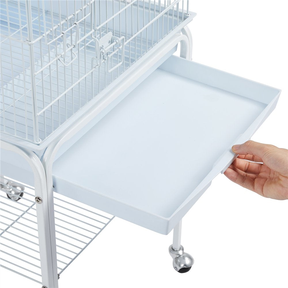 Topeakmart 53.5-Inch Open Top Metal Bird Cage with Detachable Rolling Stand, White Animals & Pet Supplies > Pet Supplies > Bird Supplies > Bird Cages & Stands Topeakmart   