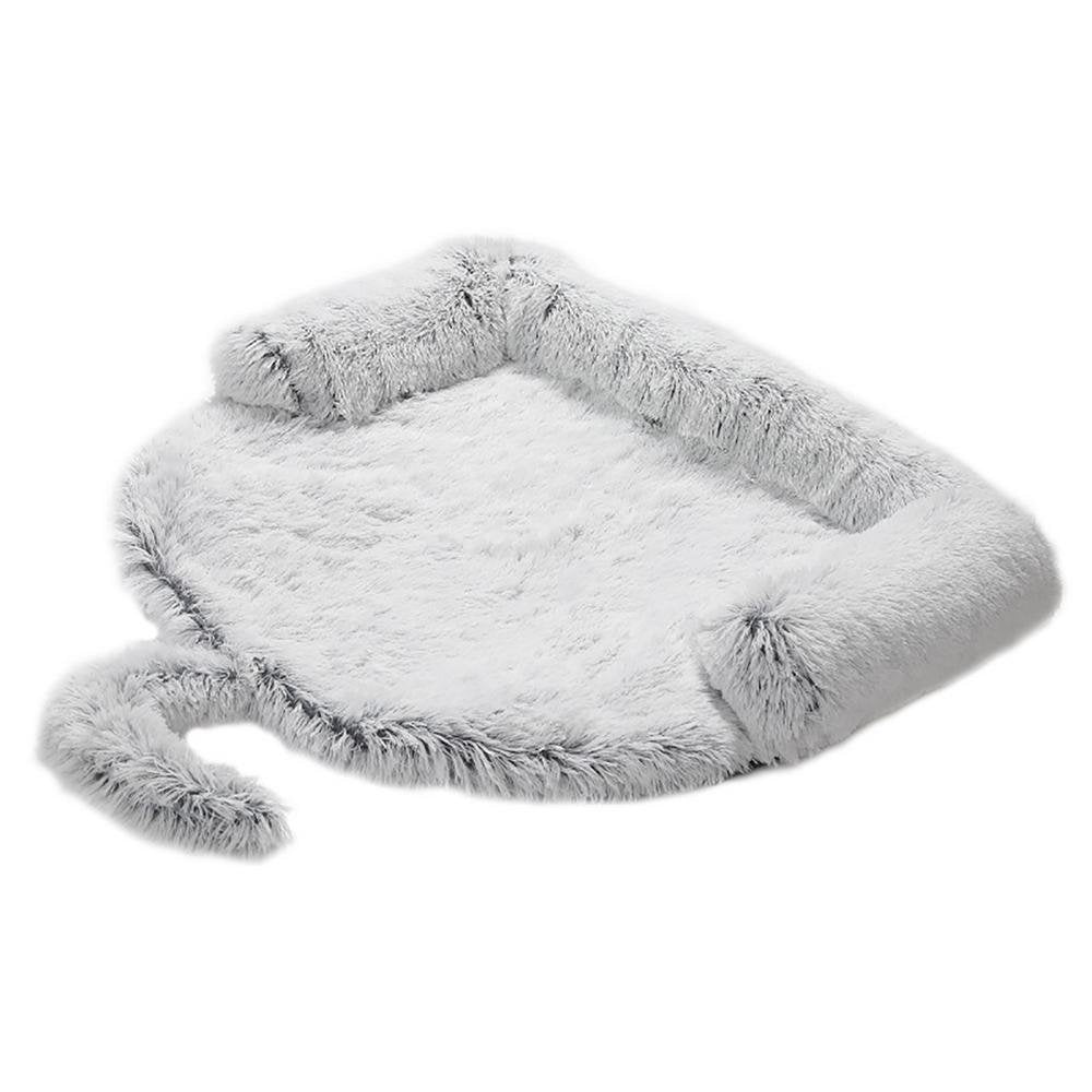 Ankishi Plush Cat Dog Bed, Soft Comfortable Pet Plush Cushion Mats, Sleeping Warming Sofa Beds for Pets, Washable Kennel with Anti-Slip Bottom for Cats Puppy Small Animals Reliable Animals & Pet Supplies > Pet Supplies > Dog Supplies > Dog Kennels & Runs Ankishi B: Light gray straight detachable 102*90*20cm  