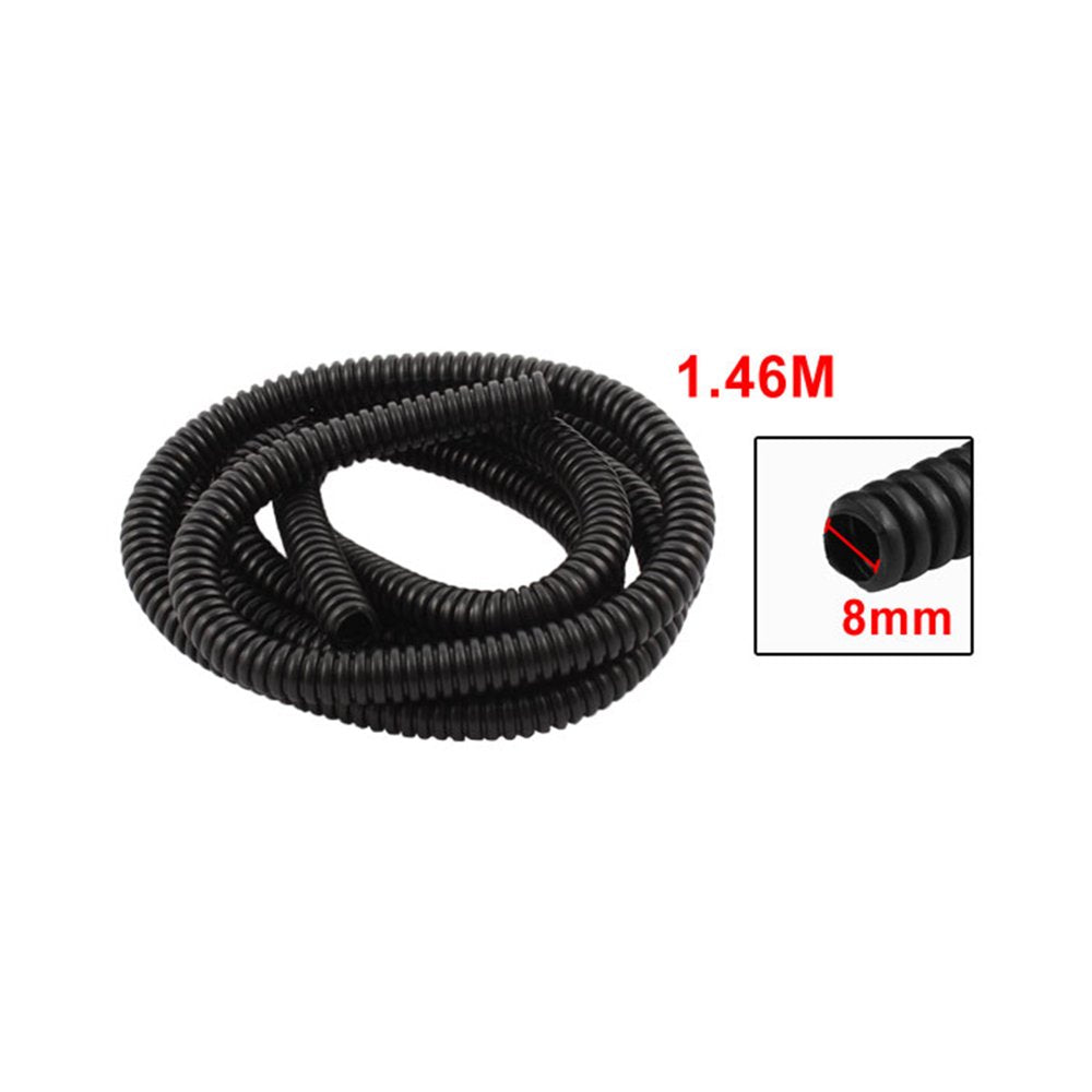 Plastic Corrugated Wire Tubing 1.46M Length 8Mm Inner Diameter Black Animals & Pet Supplies > Pet Supplies > Fish Supplies > Aquarium & Pond Tubing Unique-Bargains   