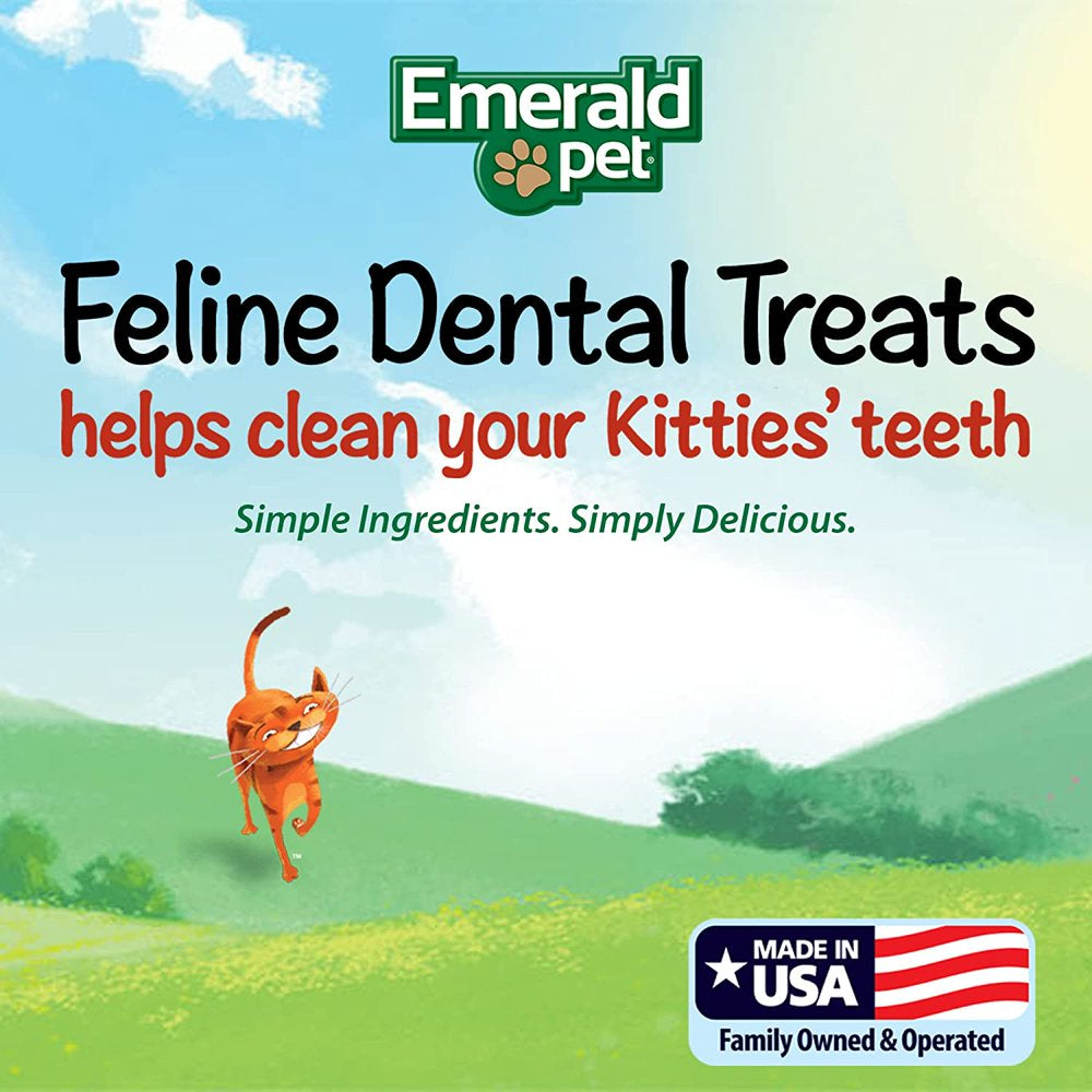 Feline Dental Treats — Tasty and Crunchy Cat Dental Treats Grain Free — Natural Dental Treats to Clean Cat Teeth, Freshen Cat Breath, and Reduce Plaque and Tartar Buildup — Catnip Treats, 11 Oz Animals & Pet Supplies > Pet Supplies > Cat Supplies > Cat Treats Emerald Pet   