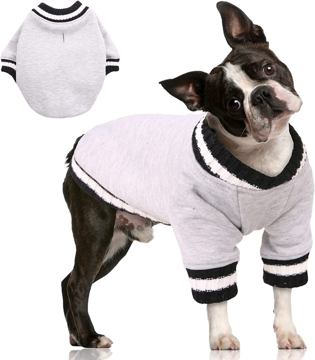 FUAMEY Dog Pullover Sweater, Dog Winter Coat Cold Weather Outfit Dog Clothes Warm Dog Jacket Small Medium Large Dog Winter Vest Easy on Puppy Boy Girl Sweater Animals & Pet Supplies > Pet Supplies > Dog Supplies > Dog Apparel FUAMEY grey X-Large(chest:33in) 