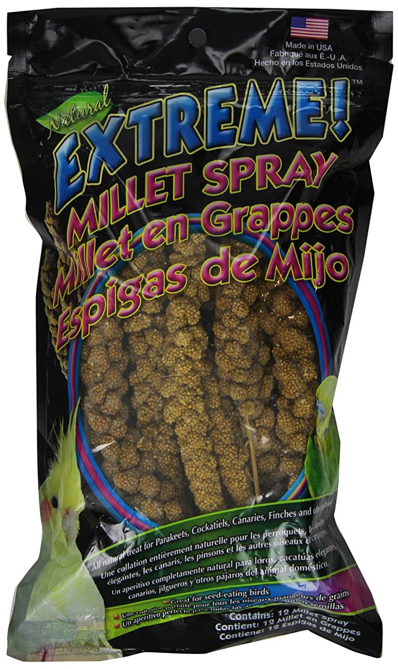 Brown'S Extreme Natural Millet Spray Bird Treats, 12 Count Animals & Pet Supplies > Pet Supplies > Bird Supplies > Bird Treats F.M. Brown's Sons, Inc.   