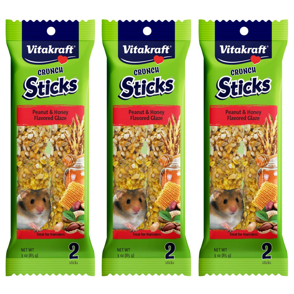 Vitakraft Crunch Sticks Hamster Treat - Peanut and Honey - Hamster Chew Sticks - Multi Pack of 3 Animals & Pet Supplies > Pet Supplies > Small Animal Supplies > Small Animal Treats Vitakraft Sunseed   