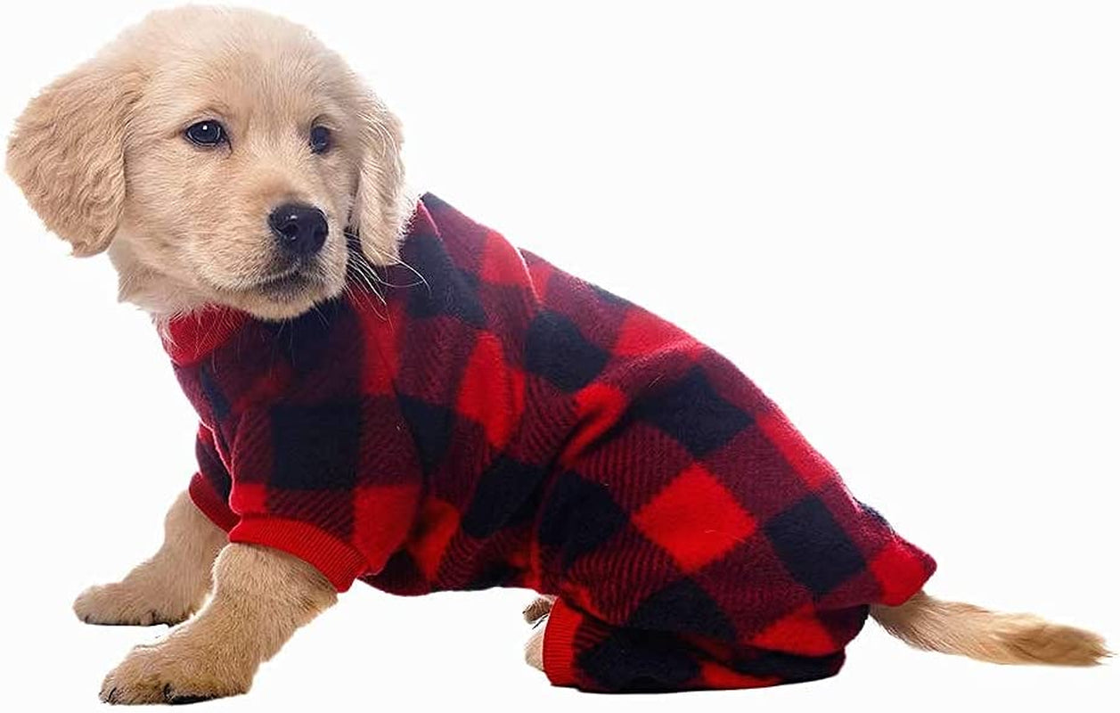 SCENEREAL Pet Pajamas for Dogs Red Plaid Sweaters Soft Clothes Animals & Pet Supplies > Pet Supplies > Dog Supplies > Dog Apparel SAILE   