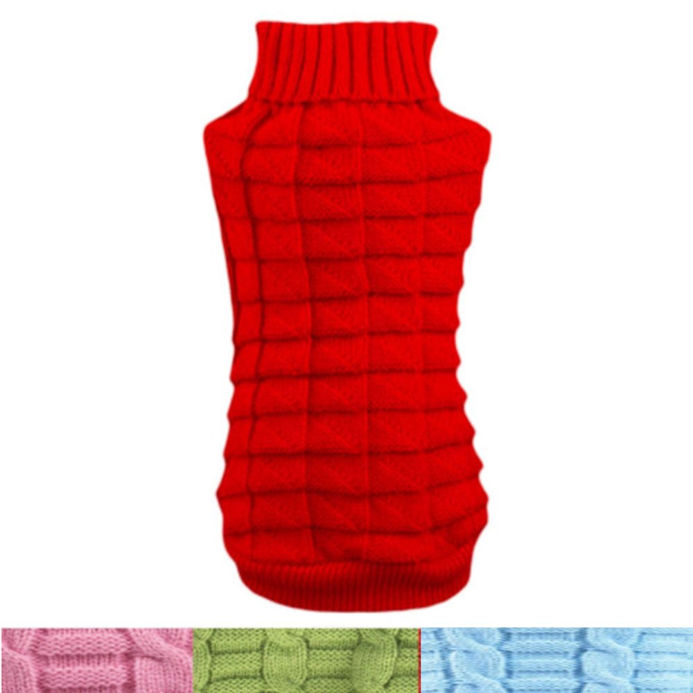 Pet Dog Cat Warm Coat Knit Sweater Winter Clothes Apparel for Small Puppy Animals & Pet Supplies > Pet Supplies > Cat Supplies > Cat Apparel Unique Bargains XL Red 
