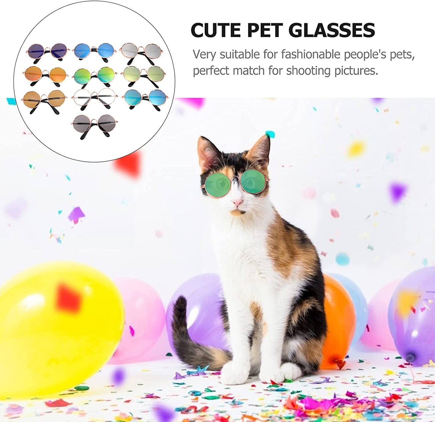 Small Pet Glasses Dog Sunglasses: 10Pcs Funny Puppy Cat Costume Birthday Party Gifts Animals & Pet Supplies > Pet Supplies > Dog Supplies > Dog Apparel Balacoo   