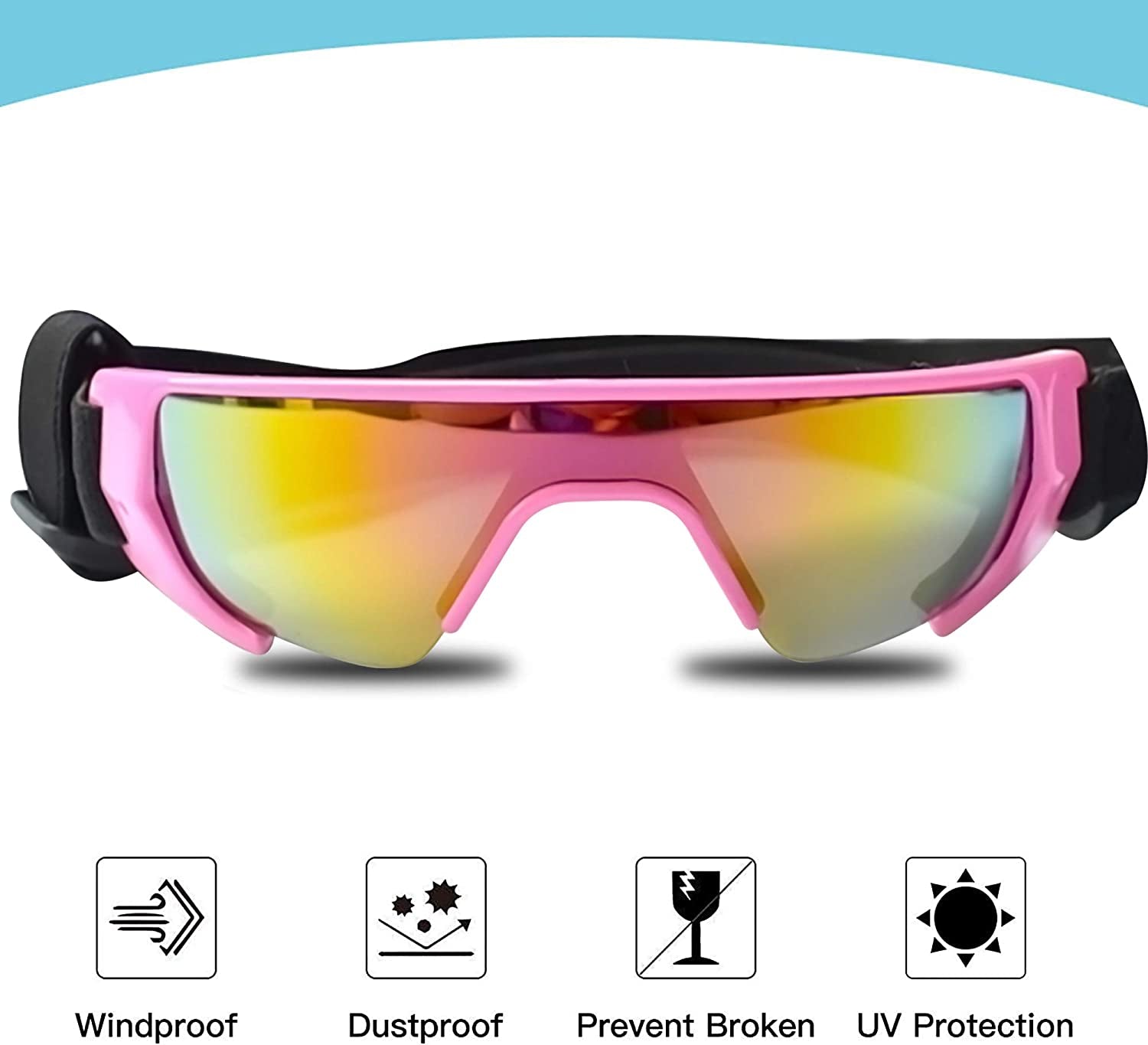 URBEST Dog Goggles, Eye Protection (New Version) Sunglasses Waterproof Windproof UV Protection for Medium Dogs (Pink) Animals & Pet Supplies > Pet Supplies > Dog Supplies > Dog Apparel URBEST   