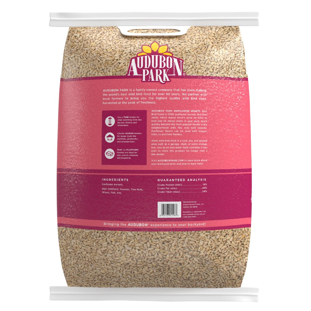 Audubon Park Sunflower Hearts Wild Bird Food, 15 Lbs. Animals & Pet Supplies > Pet Supplies > Bird Supplies > Bird Food Global Harvest Foods Ltd.   