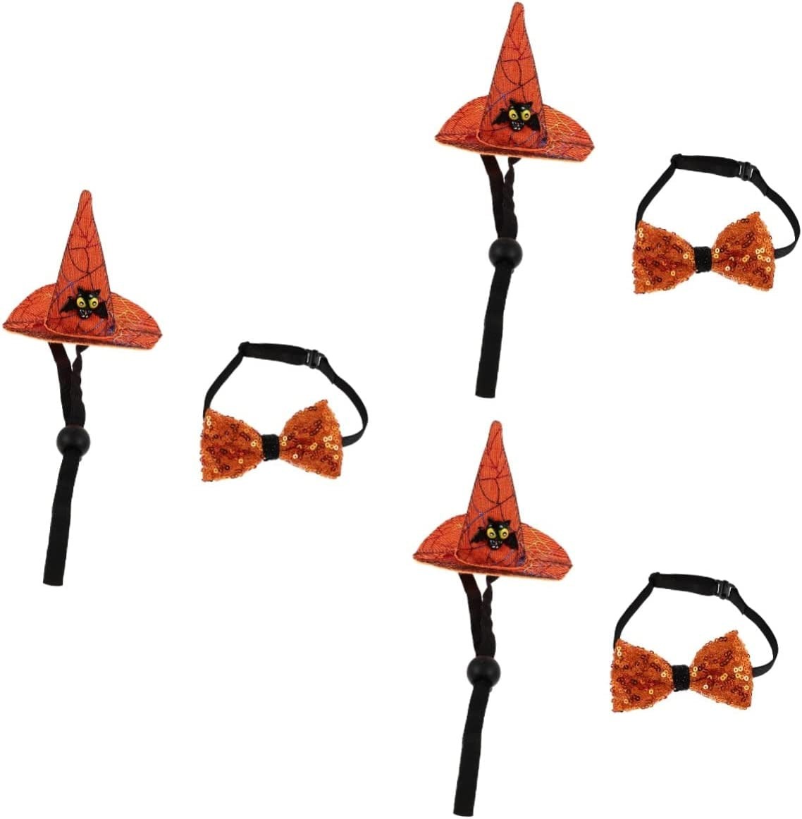 Balacoo 1 Set Headwear Wizard Head Party for Dogs Bat Collar Adjustable Gift Pets Ornaments Kitten Cosplay Puppy Birthday Tie- Pumpkin Cape Web Small Pet Puppies with Sequins Present Tie Animals & Pet Supplies > Pet Supplies > Dog Supplies > Dog Apparel Balacoo Orangex3pcs 11X11X11cmx3pcs 