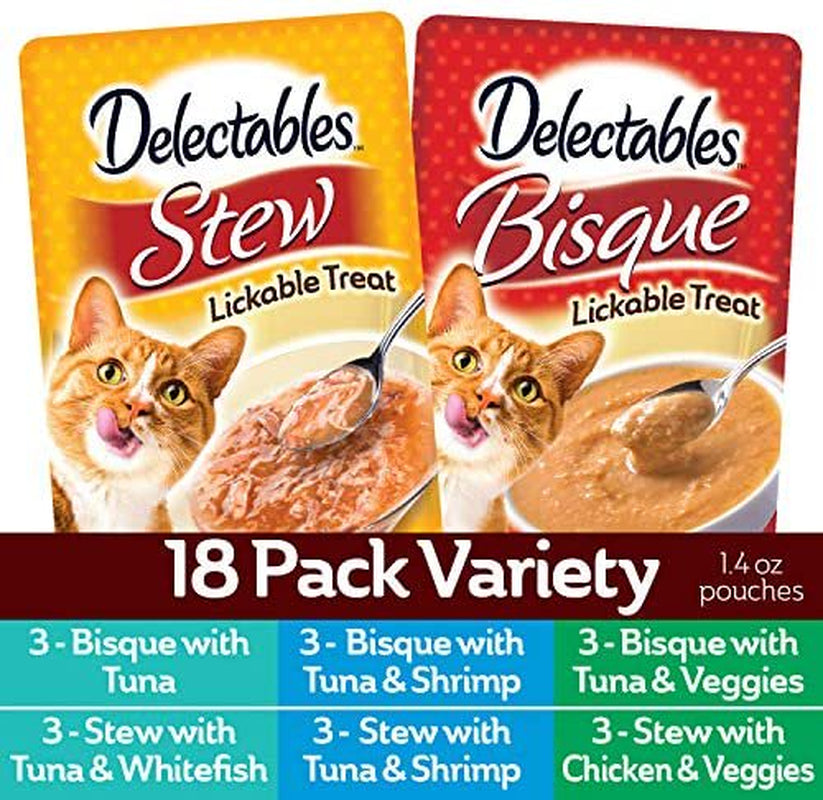 Hartz Delectables Stew & Bisque Lickable Wet Cat Treats for Adult & Senior Cats, Variety, 18 Count Animals & Pet Supplies > Pet Supplies > Cat Supplies > Cat Treats Bolanlay LLC   