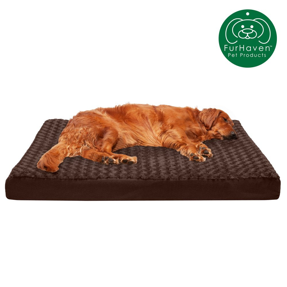 Furhaven Pet Products | Deluxe Memory Foam Ultra Plush Mattress Pet Bed for Dogs & Cats, Chocolate, Jumbo Animals & Pet Supplies > Pet Supplies > Cat Supplies > Cat Beds FurHaven Pet Memory Foam Jumbo Chocolate