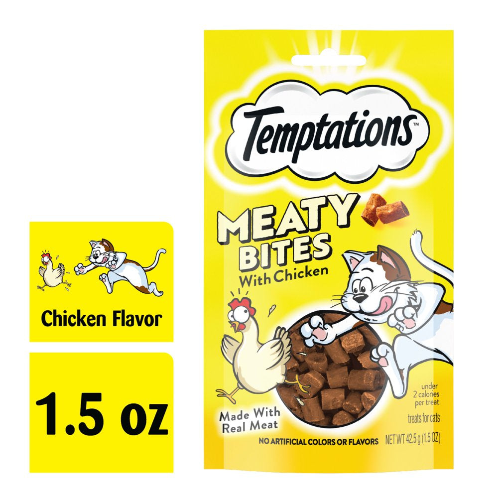 Temptations Meaty Bites Soft and Savory Chicken Flavor Treats for Cats, 1.5 Oz Pouch Animals & Pet Supplies > Pet Supplies > Cat Supplies > Cat Treats Mars Petcare   