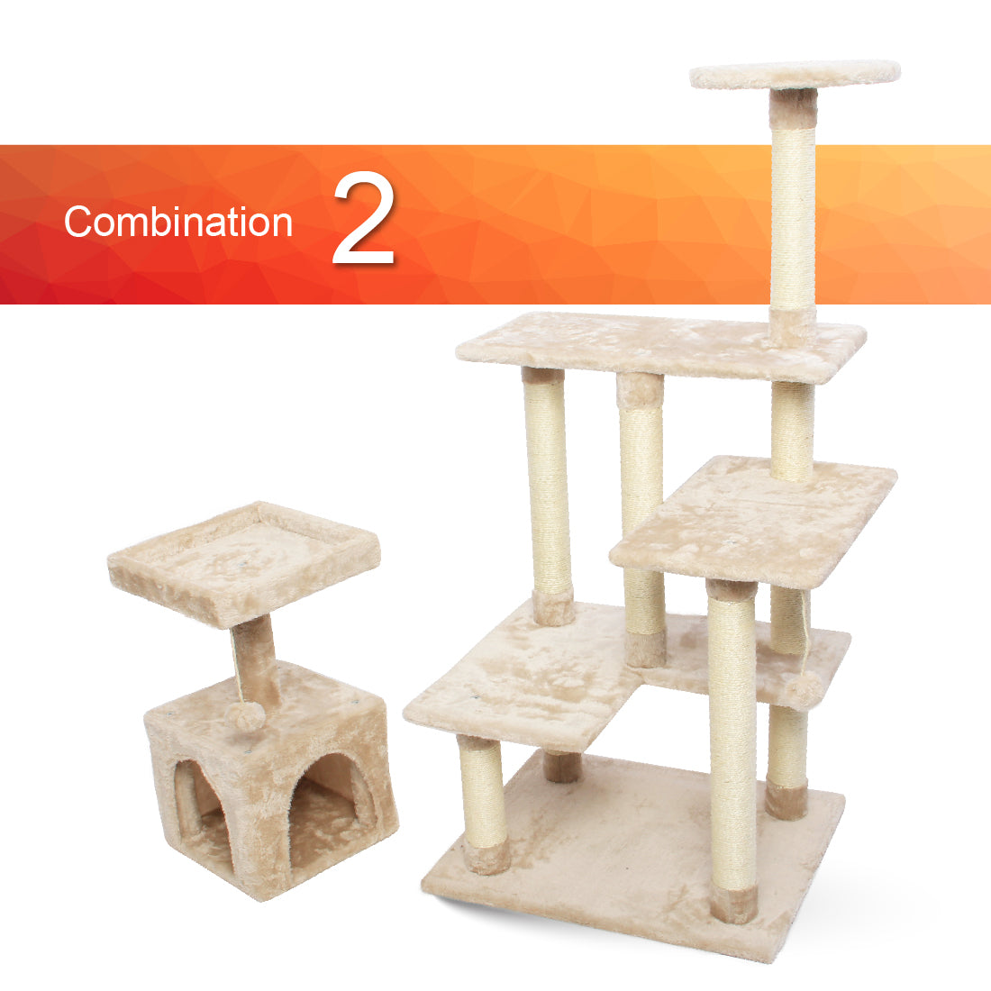 CUPETS Cat Condo 54" Cat Tree Pet Furniture with Cat Scratching Post for Cats and Kittens