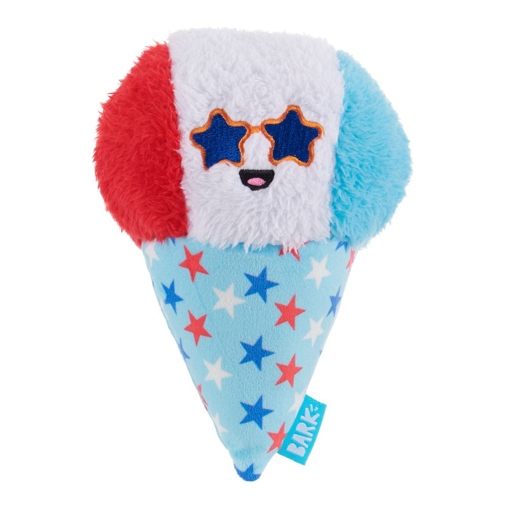 BARK Liberty Cone - Yankee Doodle Dog Toy, Packed with Fluff & Super Soft Fuzz, XS-M Dogs Animals & Pet Supplies > Pet Supplies > Dog Supplies > Dog Toys BARK   