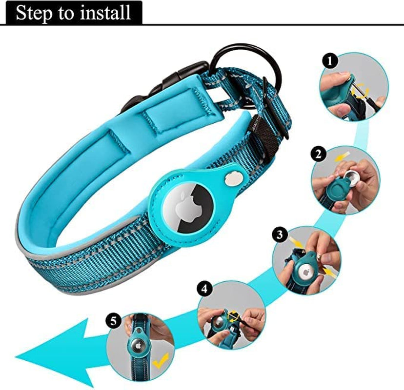Reflective Airtag Dog Collar, Safe Paws Airtag Dog Collar Holder Adjustable Air Tag Dog Collar Holder Fits Small Medium and Large Dogs Quickly Locate Your Dog Electronics > GPS Accessories > GPS Cases ODGYMFREE   
