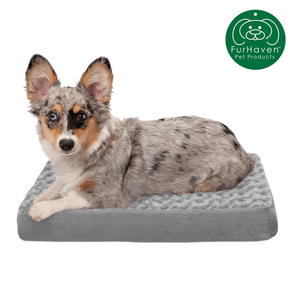 Furhaven Pet Products | Deluxe Memory Foam Ultra Plush Mattress Pet Bed for Dogs & Cats, Chocolate, Jumbo Animals & Pet Supplies > Pet Supplies > Cat Supplies > Cat Beds FurHaven Pet Cooling Gel Foam S Gray