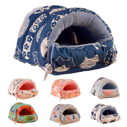 Pet Enjoy Guinea Pig Bed Cave Cozy Hamster House,Small Animals Winter Warm Hideout Hamster Nest Cage Accessories for Rabbits Hedgehog Squirrels Habitat Supplies