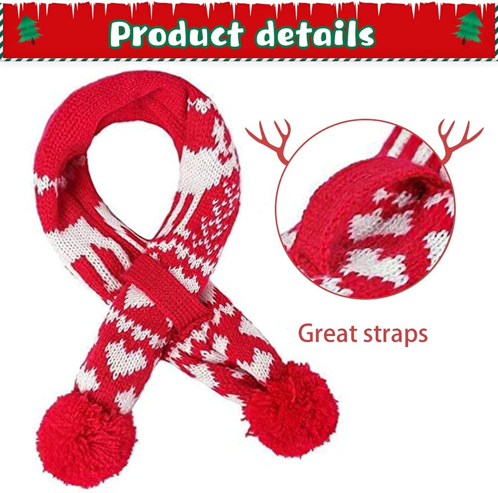 Dog 2022 New Year Costume - Red Scarf and Hat Set Party Accessories Knit for Pet Kitty, Full of Feast for Small to Large Puppy(M) Animals & Pet Supplies > Pet Supplies > Dog Supplies > Dog Apparel BINGPET   