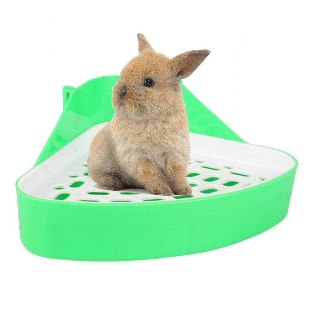 Fovolat Bunny Corner Litter Pan Small Animal Litter Cage Potty Trainer Bunny Toilet Litter Cage Box for Guinea Pigs Chinchilla Ferret Hedgehog Small Animals Famous Animals & Pet Supplies > Pet Supplies > Small Animal Supplies > Small Animal Bedding Fovolat Green  