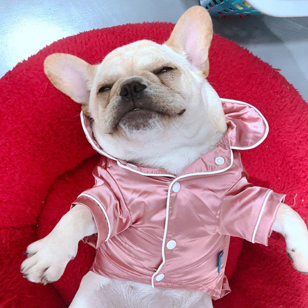 Altsales Dog Pajamas, Pet Soft Silk French Bulldog Pajamas Clothes Apparel Jumpsuit Sleepwear for Small Dogs Cats Puppy Animals & Pet Supplies > Pet Supplies > Cat Supplies > Cat Apparel Altsales XS Pink 