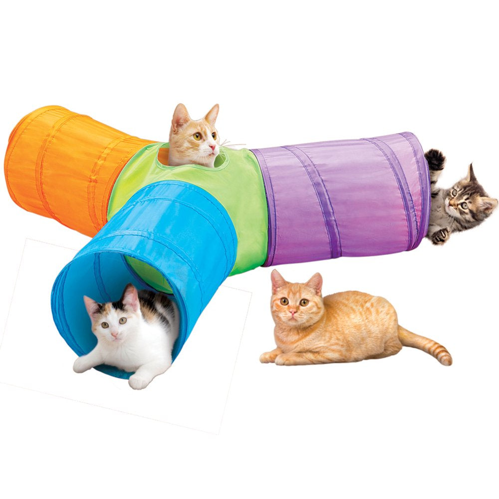 Collections Etc 3-Way Pop up Cat Tunnel with Hanging Toys, Entertainment for Cats, Folds Flat for Easy Storage Animals & Pet Supplies > Pet Supplies > Cat Supplies > Cat Toys Winston Brands   