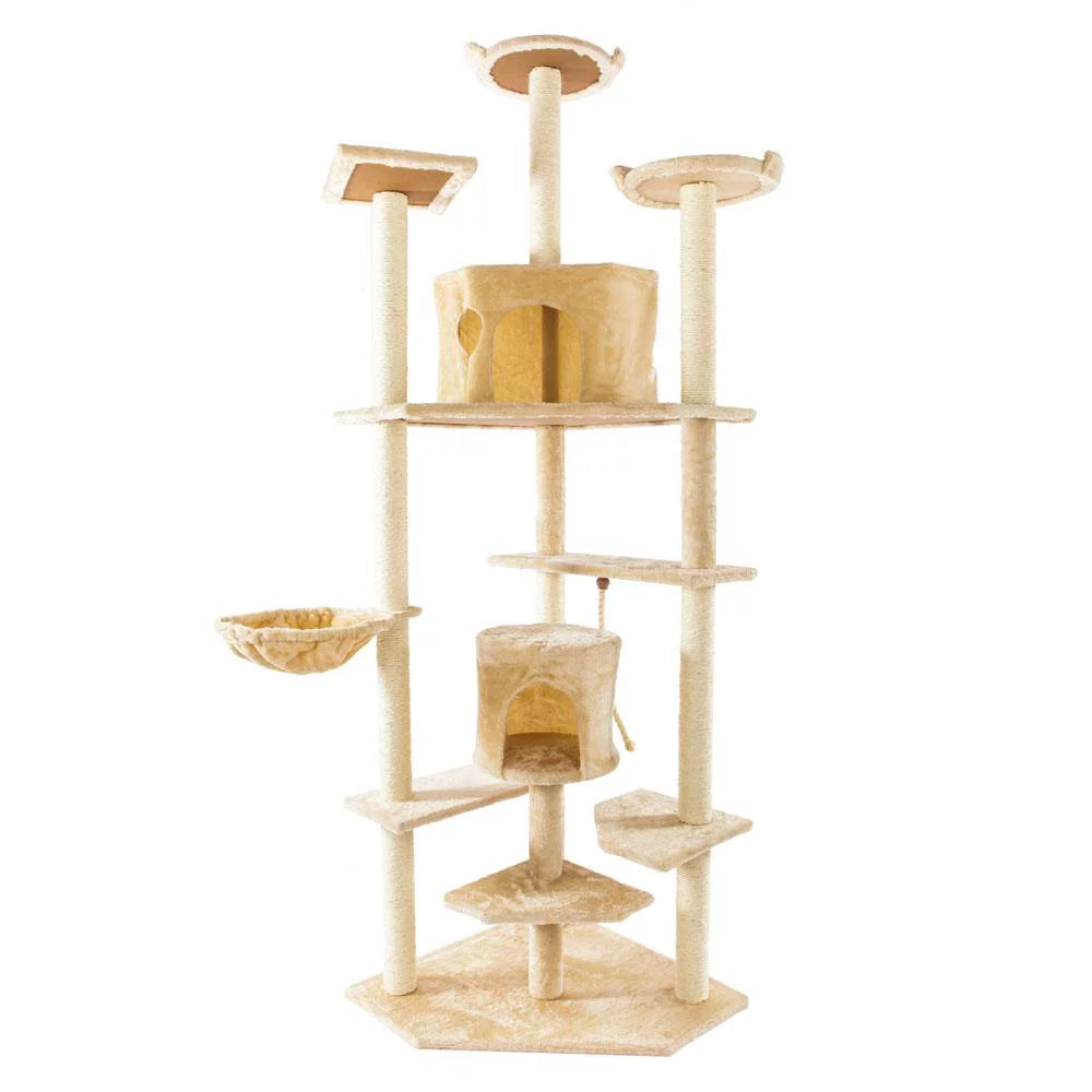 Ubesgoo 80" Cat Tree Condo Tower Sisal Rope Plush with Scratching Post - Morden Pet House Furniture Animals & Pet Supplies > Pet Supplies > Cat Supplies > Cat Furniture KOL PET   