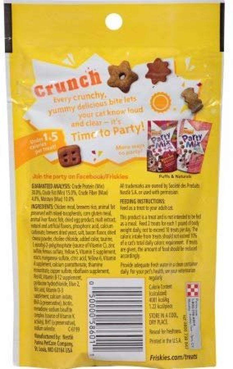 PACK of 24 - Purina Friskies Party Mix Crunch Morning Munch Cat Treats 2.1 Oz. Pouch