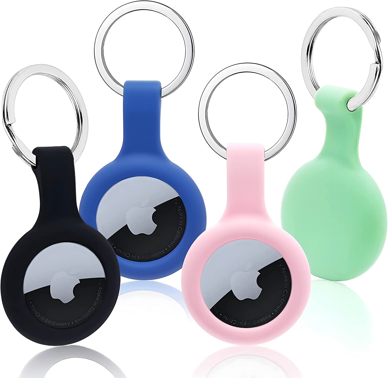 Lot de 8 porte-clés Airtag étanches Airtag - Coque de protection intégrale  - Accessoires pour collier de chien anti-perte - Compatible avec Apple