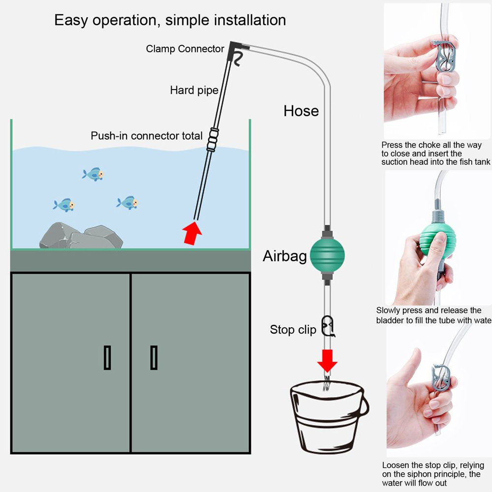 Cuiyou Aquarium Water Changer Long Hose Algae Scraping Sand Washing Fish Tank Gravel Cleaning Tool Aquarium Supplies Animals & Pet Supplies > Pet Supplies > Fish Supplies > Aquarium Cleaning Supplies CuiYou   