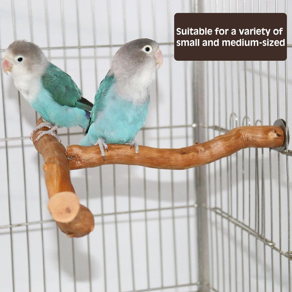 Catinbow Bird Play Standbird Perches for Parrots Multi-Branch Birds Play Training Stand Natural Wood Perch Parakeet Toys for Bird Cage Accessories Very Well Animals & Pet Supplies > Pet Supplies > Bird Supplies > Bird Cage Accessories Catinbow   