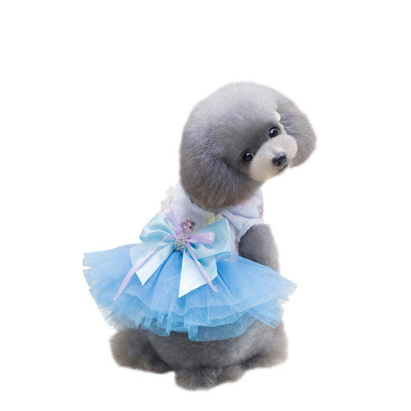 Dog Dress, 2Pcs Pet Spring Summer Dresses Apparel Clothes, Puppy Shirts Vest Skirt for Small Dogs and Cats in Wedding Holiday Animals & Pet Supplies > Pet Supplies > Cat Supplies > Cat Apparel FYCONE   