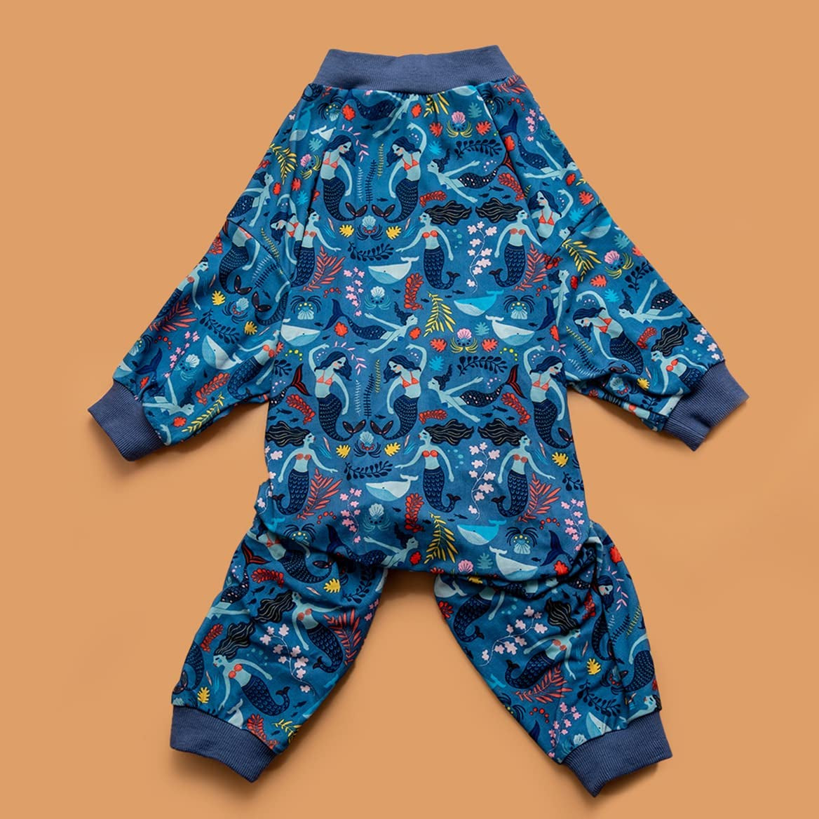 Lovinpet Dogs Outfit, Large Dog Pjs, Lightweight Stretchy Fabric Mermaid Long Twilight Slate Blue Prints Dog Jumpsuit, Sun Protection, Pet Anxiety Relief, Easy Wearing Dog Party Costume XXL Animals & Pet Supplies > Pet Supplies > Dog Supplies > Dog Apparel LovinPet   