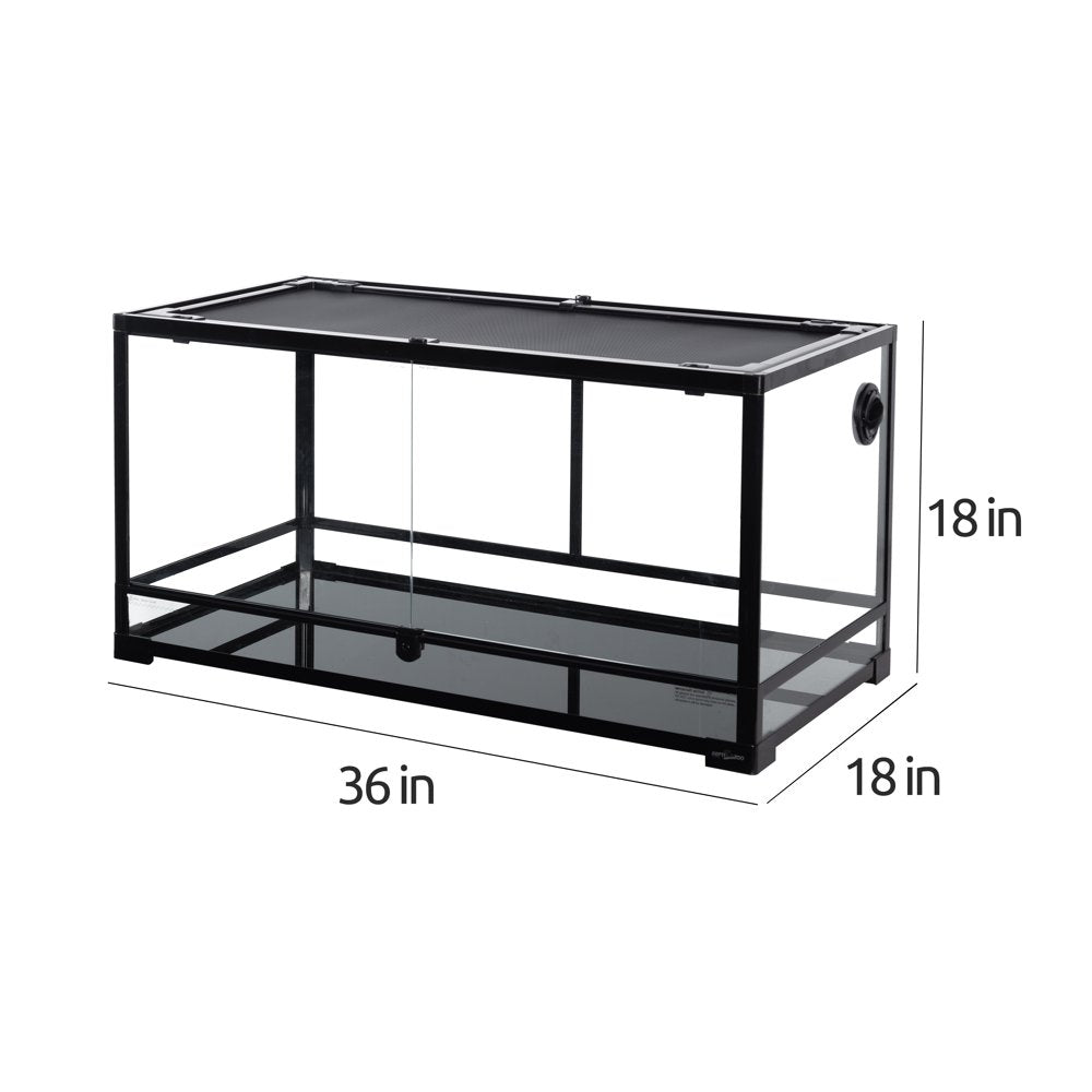 REPTIZOO Reptile Glass Terrarium with Screen Ventalation, Large 36L×18H×18D, Easy Assembly
