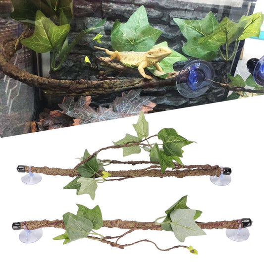 FAGINEY Reptile Branch Decoration,Reptile Corner Branch Terrarium Plant Decoration with Suction Cups for Amphibian Lizard Snake Climbing,Terrarium Plant Decoration Animals & Pet Supplies > Pet Supplies > Small Animal Supplies > Small Animal Habitat Accessories Khall   