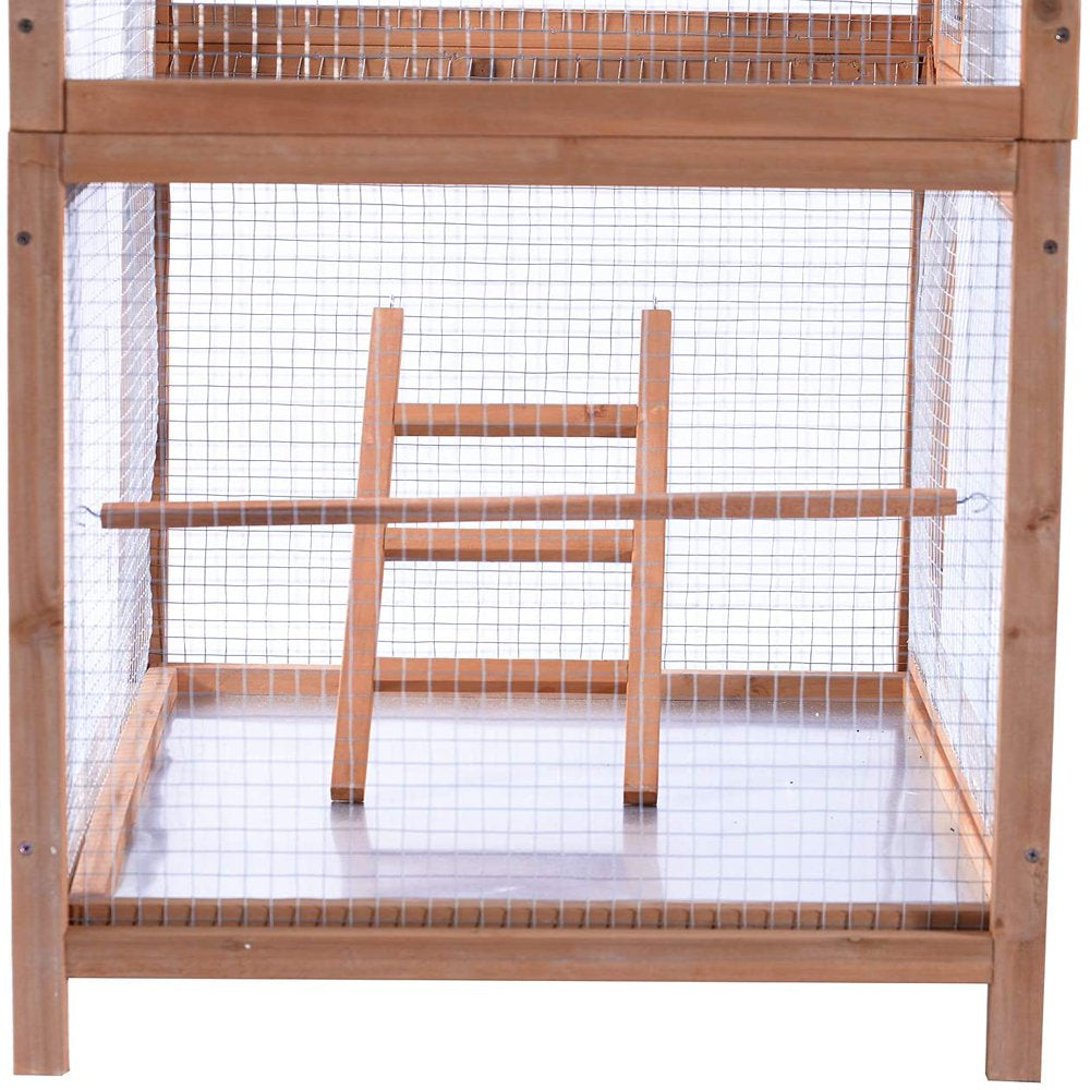 Mcombo 70" Wooden Bird Cage, Pet Parrot Cages with Stand 0011L Animals & Pet Supplies > Pet Supplies > Bird Supplies > Bird Cages & Stands Newacme LLC   