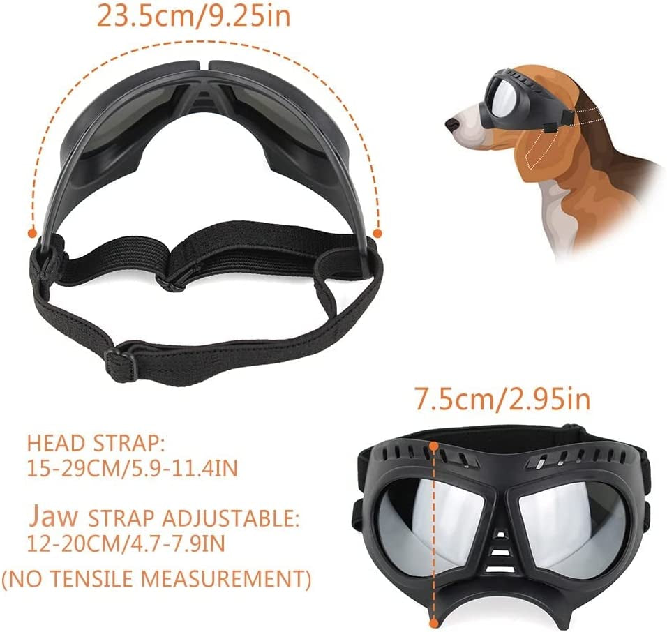 DONGKER Dog Sunglasses, Pet Ski Glasses Windproof Snowproof Pet Goggles W/Adjustable Straps for Small Dogs Puppy Animals & Pet Supplies > Pet Supplies > Dog Supplies > Dog Apparel DONGKER   