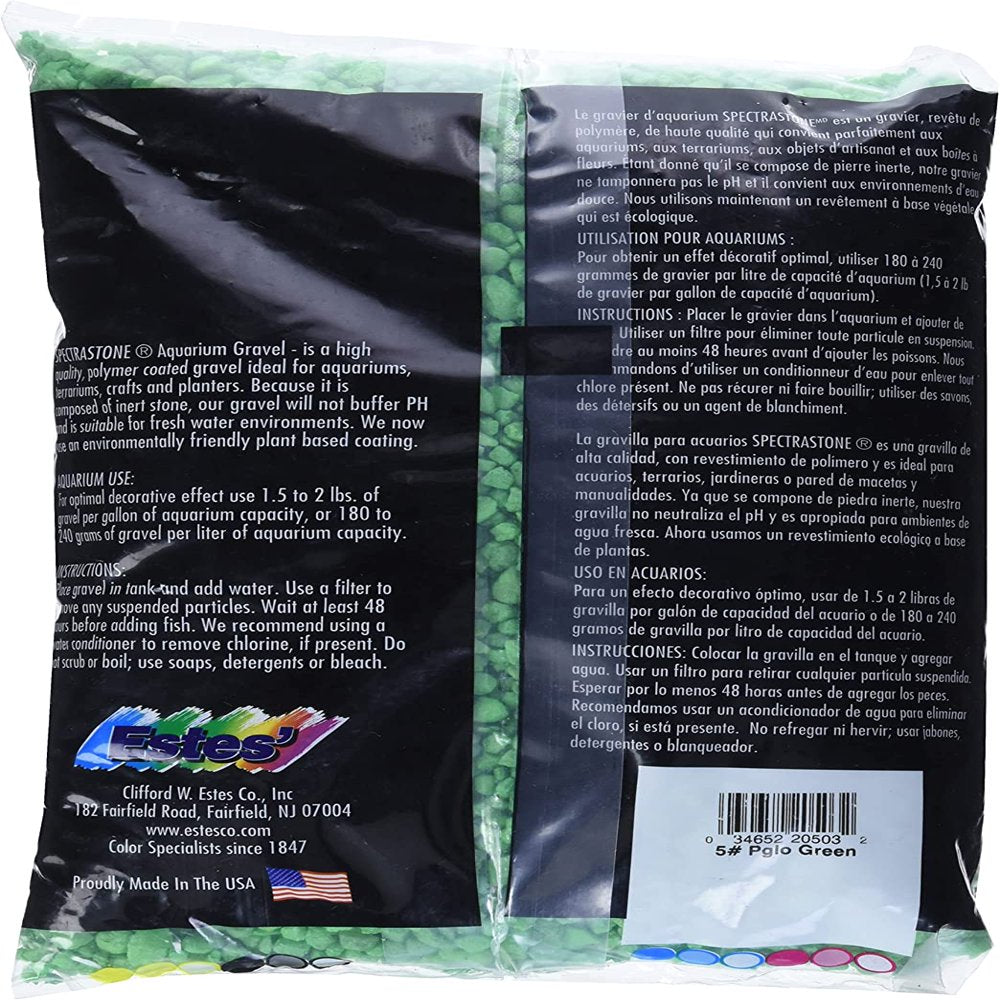 Spectrastone Permaglo Green Aquarium Gravel for Freshwater Aquariums, 5-Pound Bag Animals & Pet Supplies > Pet Supplies > Fish Supplies > Aquarium Gravel & Substrates Estes Gravel Products   