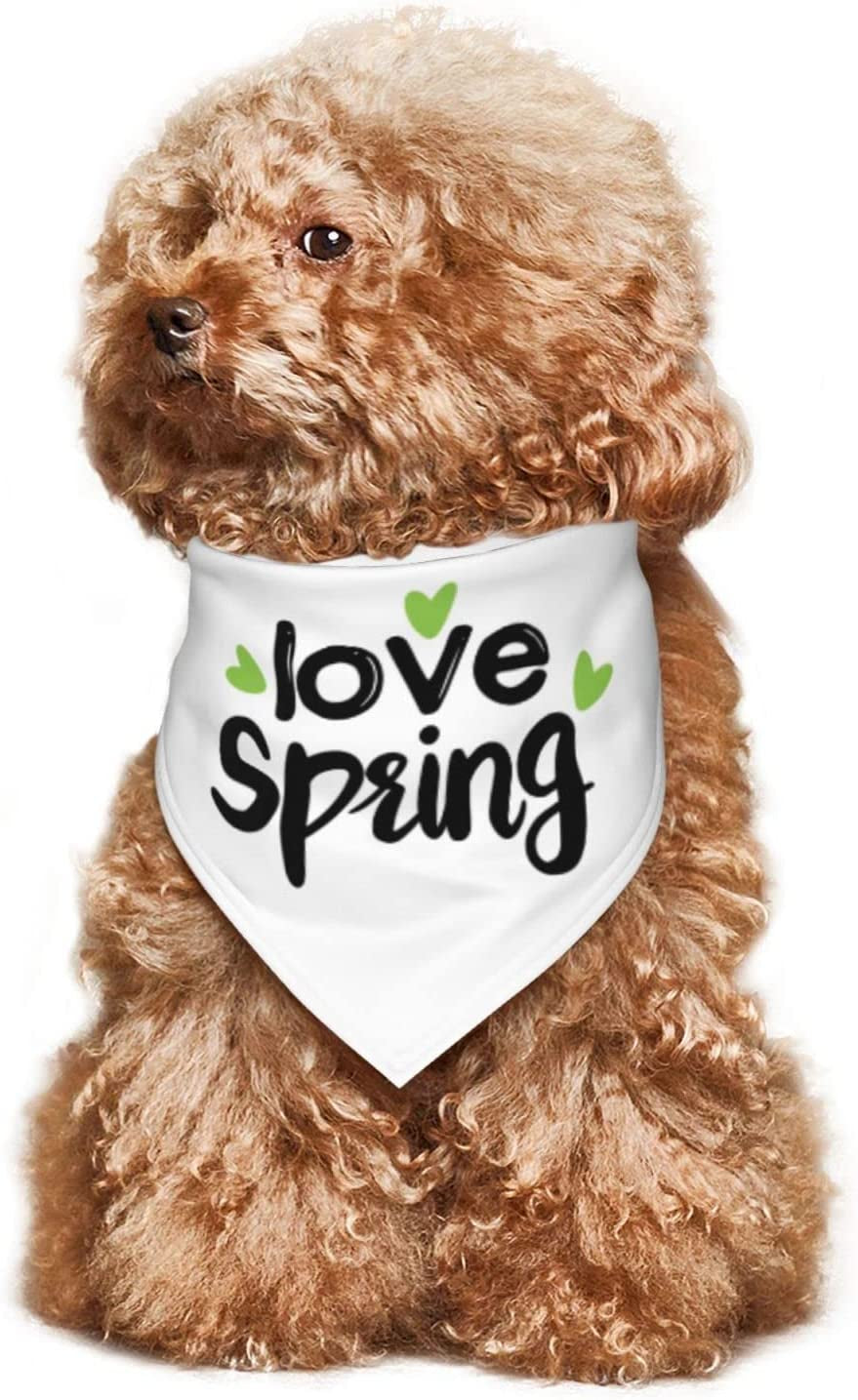 Green Love Hello Spring Simple Pet Dog and Cat Decorative Triangle Scarf,Dog Bandana,Breathable and Stain Resistant. Animals & Pet Supplies > Pet Supplies > Dog Supplies > Dog Apparel ZALTAS   