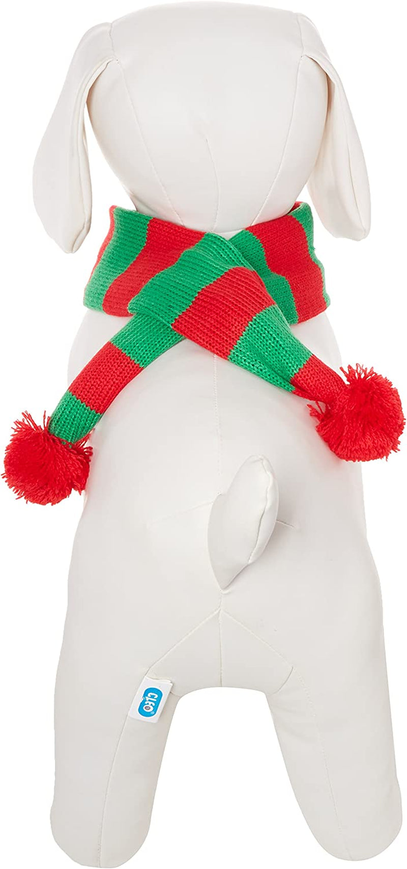 Stripe Pet Xmas Costume Christmas Scarf for Small Dogs & Cats Holiday Accessory, Red Green Stripe Small/Medium