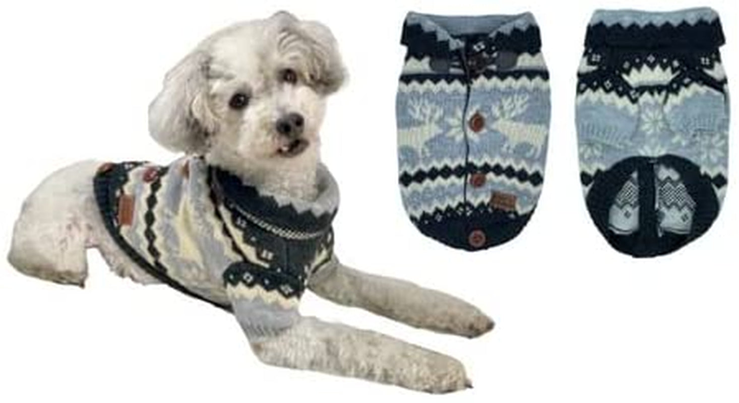 Navy Winter Après Ski Pet Sweater for Small Dogs and Cats (Small) Animals & Pet Supplies > Pet Supplies > Dog Supplies > Dog Apparel Scout & Friends Large  