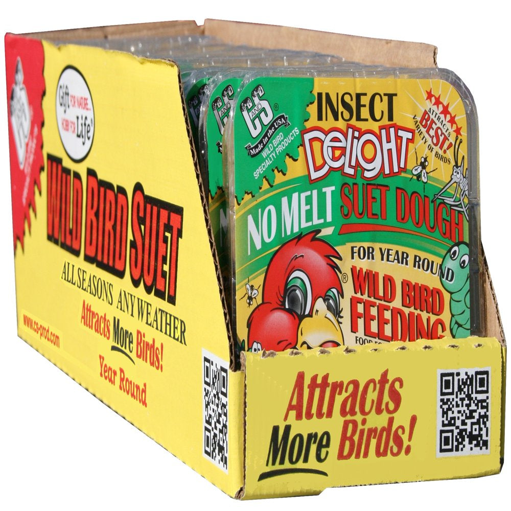 C&S Insect Delight No Melt Wild Bird Seed Suet Dough, 11.75 Oz, 12 Pack Animals & Pet Supplies > Pet Supplies > Bird Supplies > Bird Food C&S Products Company   