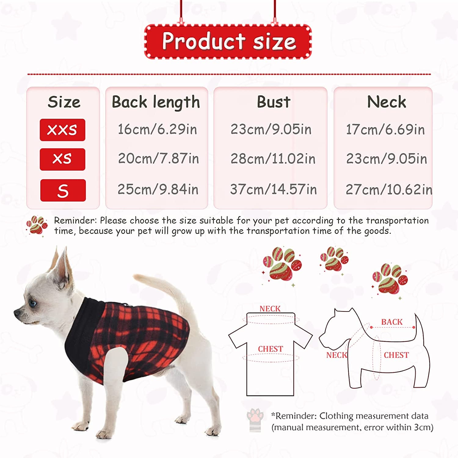 Chihuahua Sweaters for Small Dogs Fleece Puppy Clothes for Yorkie Teacup Boy Girl Winter Warm Tiny Dog Sweater with D Ring Extra Small Dog Clothing XXS XS 3 Pieces (Xx-Small) Animals & Pet Supplies > Pet Supplies > Dog Supplies > Dog Apparel Sebaoyu   